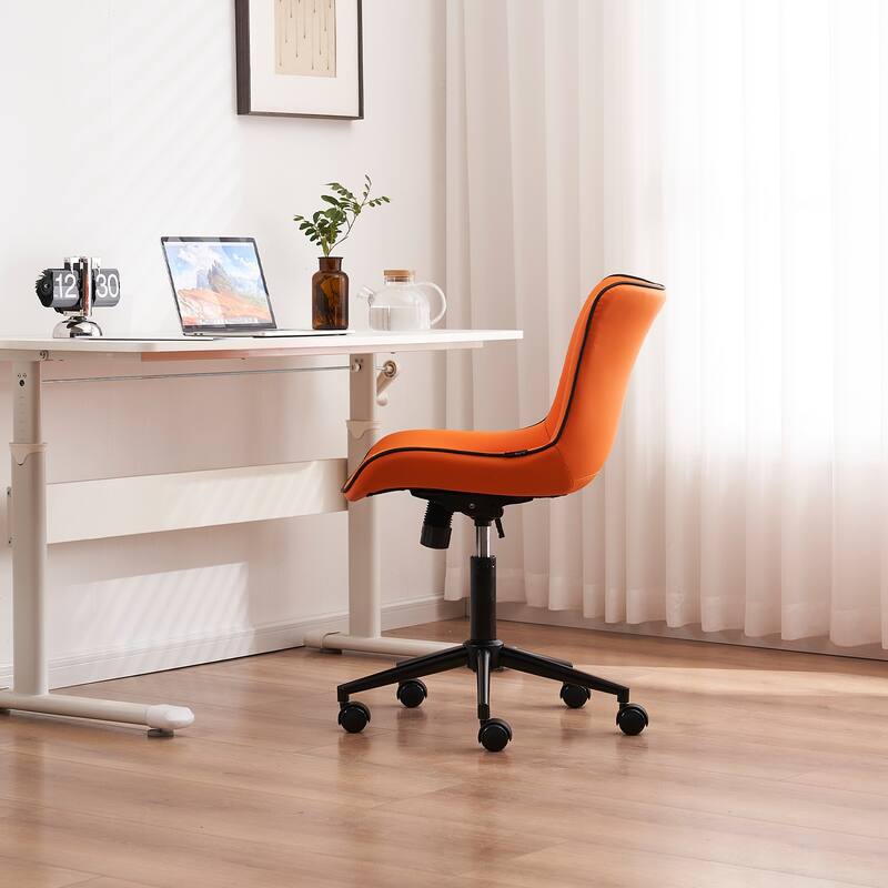 Armless Office Chair Swivel Home Office Desk Chairs with Wheels