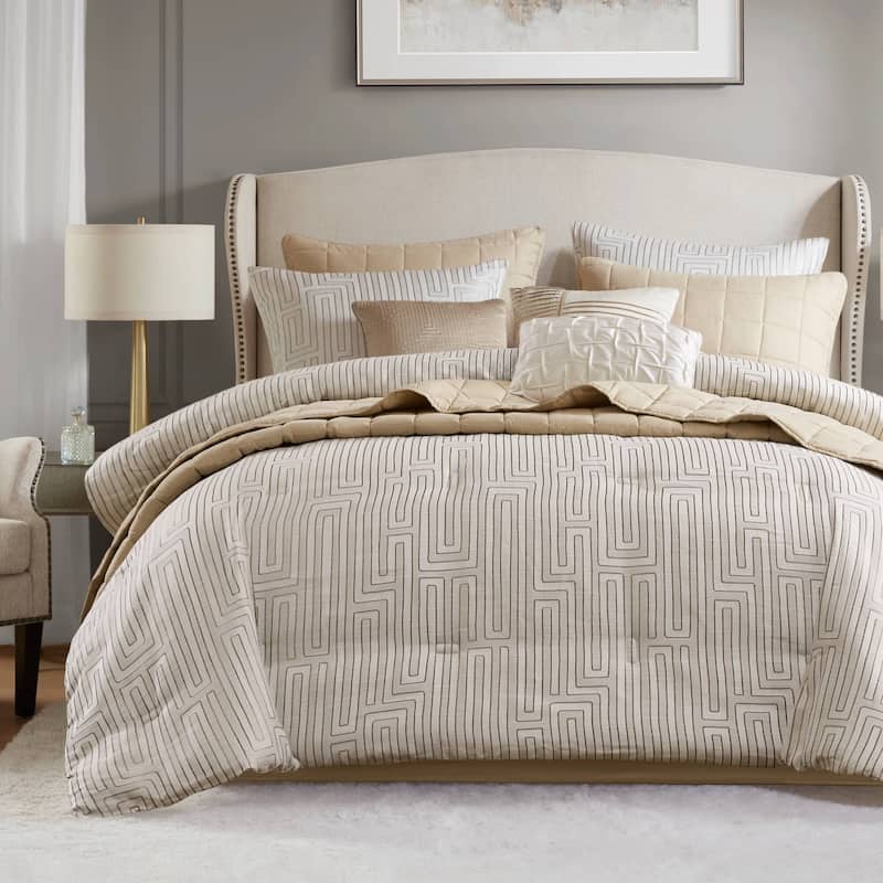 Madison Park Royce 10 Piece Luxury Jacquard Comforter Set