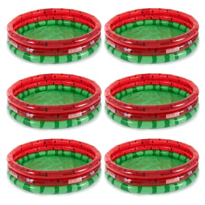 Intex 66 Inch Round Inflatable Kids Swimming and Wading Watermelon Pool (6 Pack) - 4.53