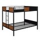 preview thumbnail 15 of 14, Full Over Full Bunk Bed with Steel Rail & Ladder - Rustic & Stylish