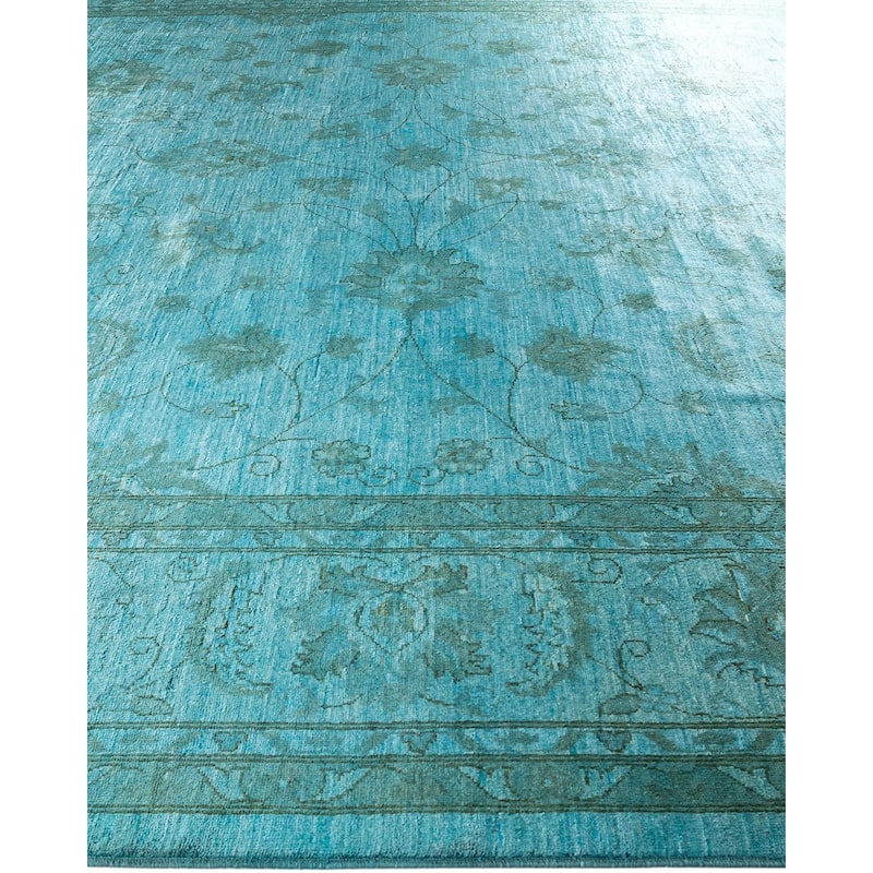 Vibrance, One-of-a-Kind Hand-Knotted Area Rug - Blue, 12' 0" x 14' 8" - 12' 0" x 14' 8"
