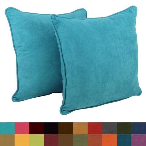 Blazing Needles 25-in. Square Microsuede Throw Pillows (Set of 2)