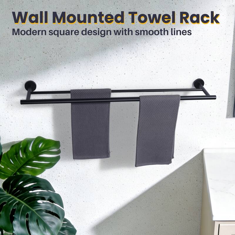 WOWOW Wall Mounted Stainless Steel Double Towel Bar