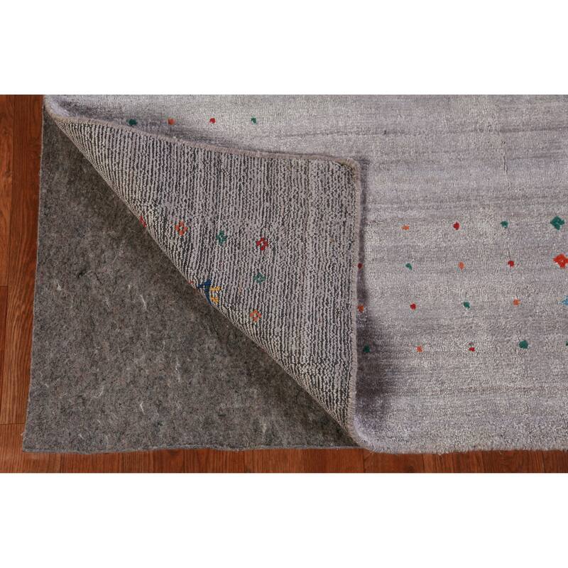 Hand Knotted Oriental 100% Wool Carpet Tribal Tribal Greys & Charcoal Gabbeh Area Rug - 11' 4'' X 8' 10''