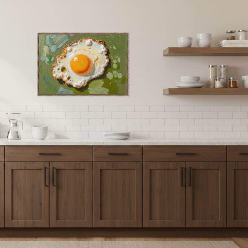 Scrambled Eggs by Sunny Kitchen Morning Mood Framed Canvas Wall Art Print