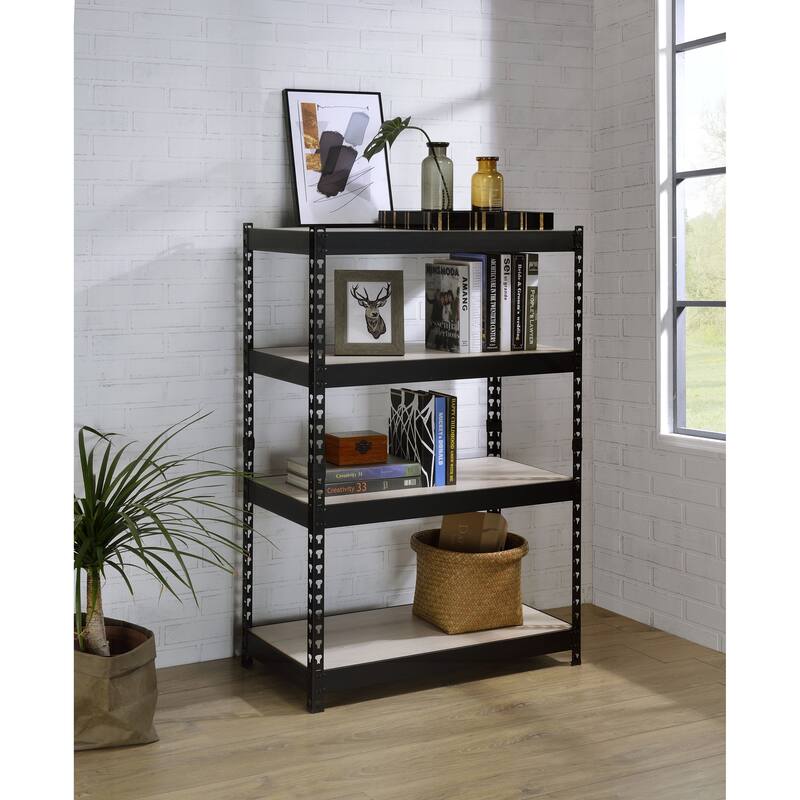 Sturdy and Versatile Industrial Bookshelf for All Your Storage Needs - Black,Natural
