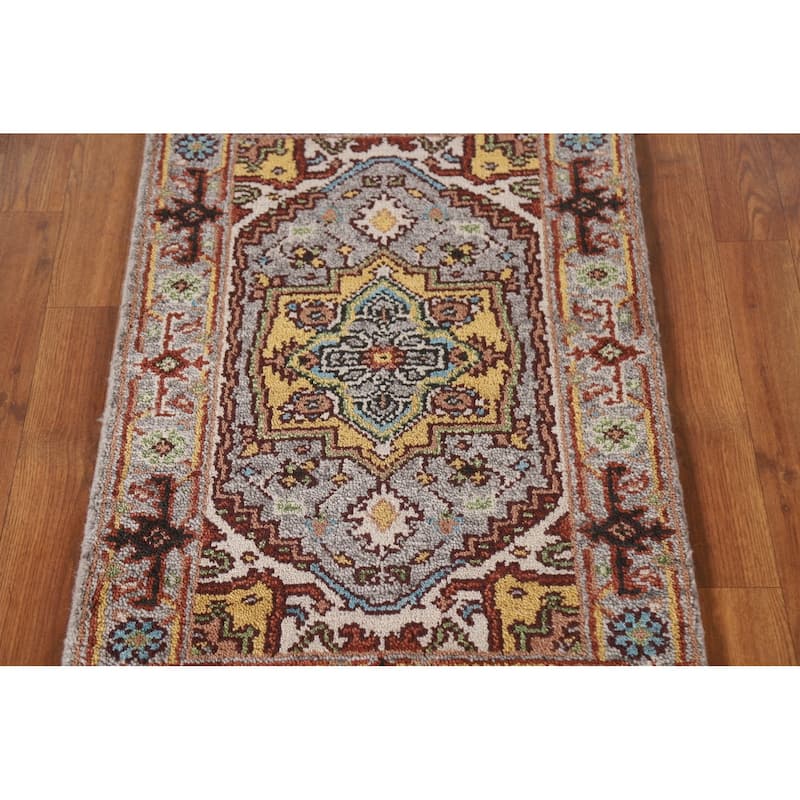 Gray Heriz Serapi Oriental Rug Handmade Wool Carpet - 2'0"x 3'0"
