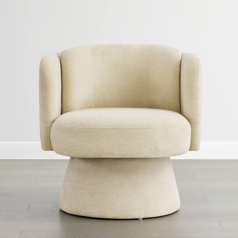 Spruce & Spring Modern Swivel Barrel Accent Chair for Living Room, Bedroom & Nursery