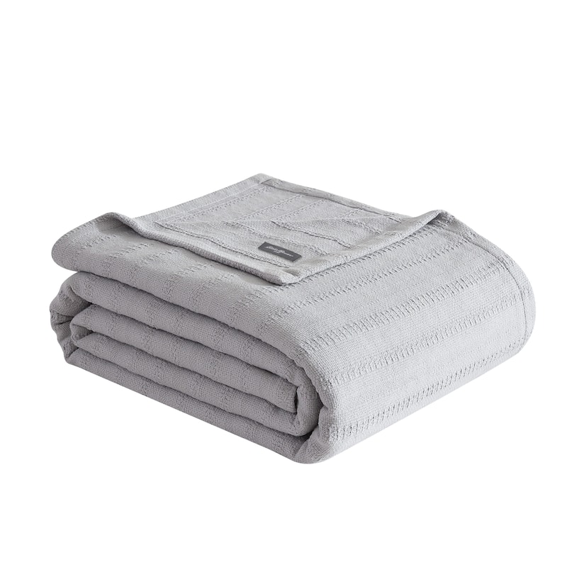 Eddie Bauer Variegated Weave Stripe Cotton Reversible Blanket