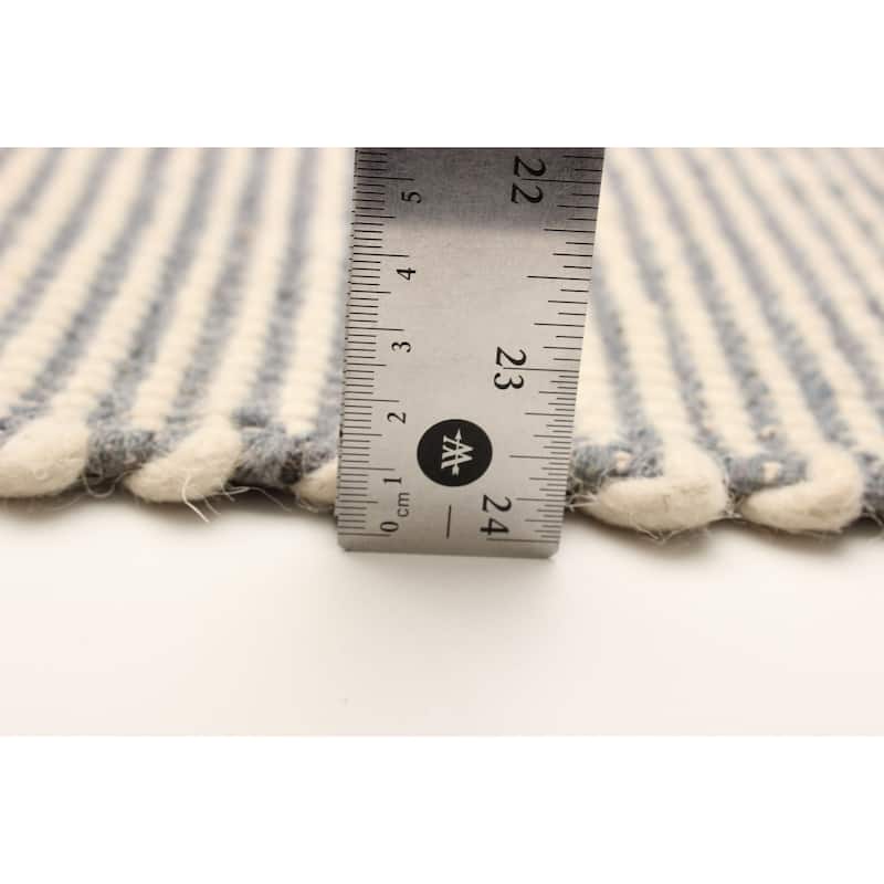 ECARPETGALLERY Braid weave Sienna Grey Wool Rug - 4'11 x 8'2