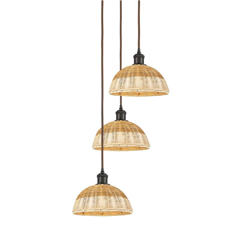 Innovations Lighting 113B-3P-34-16 Bristol Natural II Pendant Bristol - Oil Rubbed Bronze / Natural