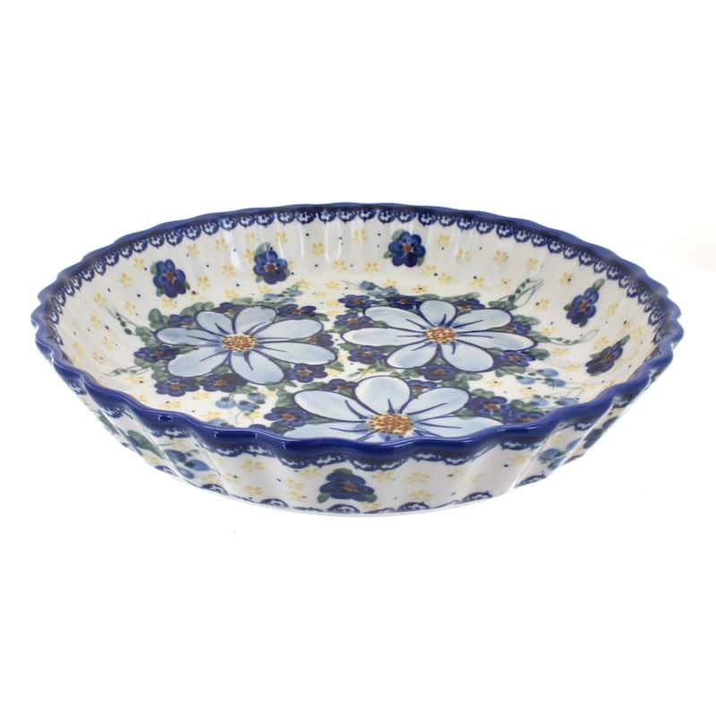 Blue Rose Polish Pottery 100 Vena Pie Plate