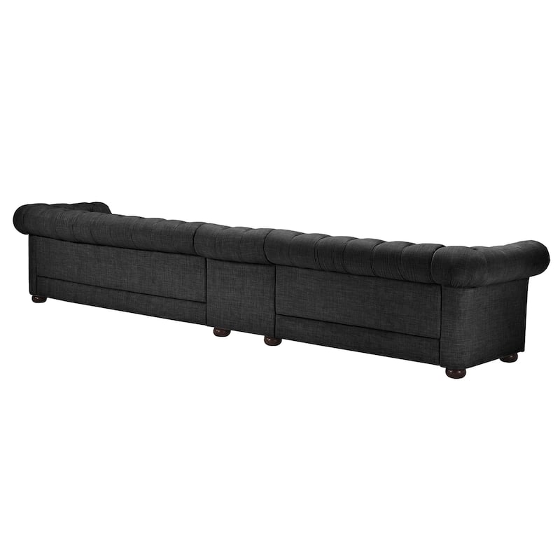 Knightsbridge Grey Extra Long Chesterfield Sofa by iNSPIRE Q Artisan