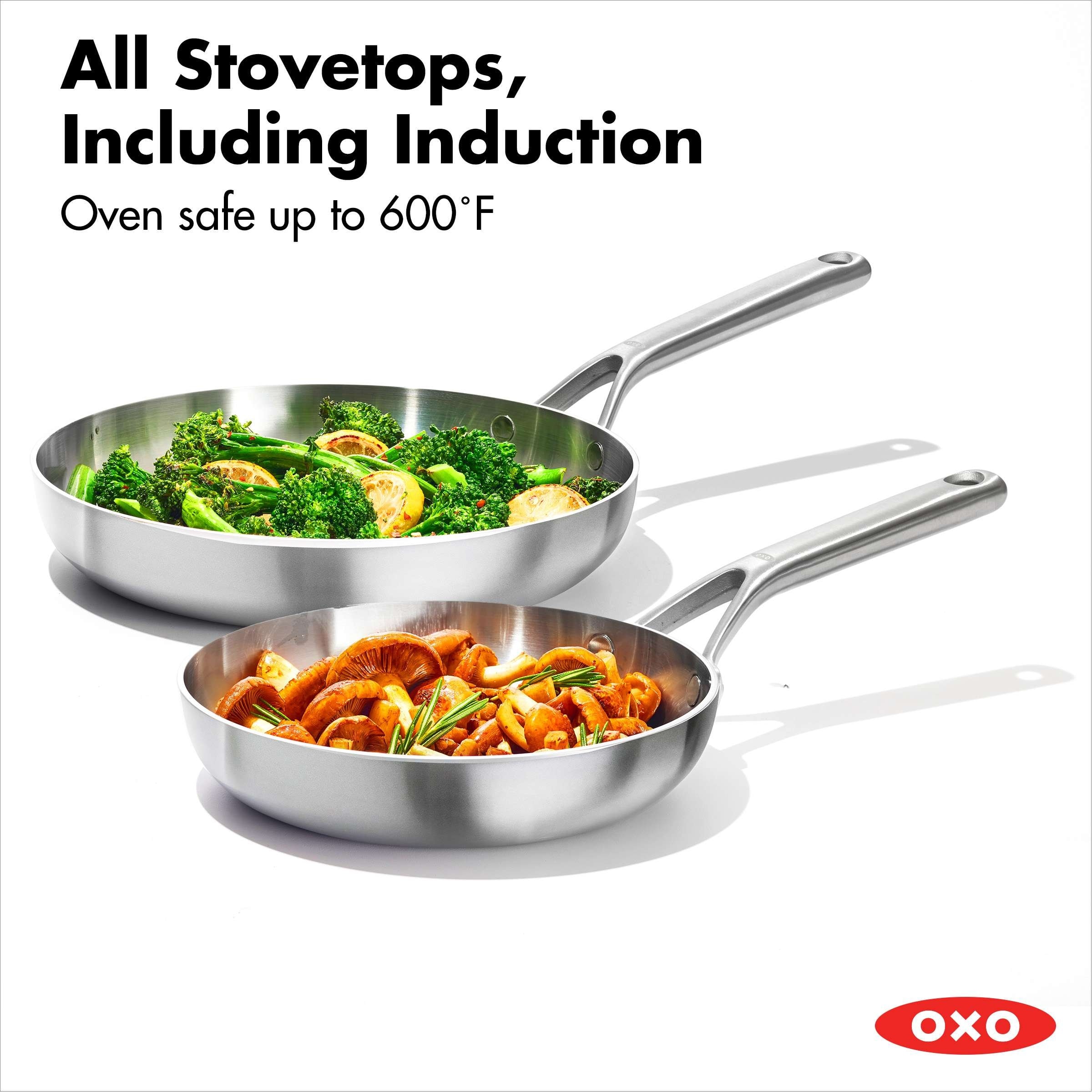 OXO Mira 3-Ply Stainless Steel Cookware Pots and Pans Set, 10-Piece - Yahoo  Shopping
