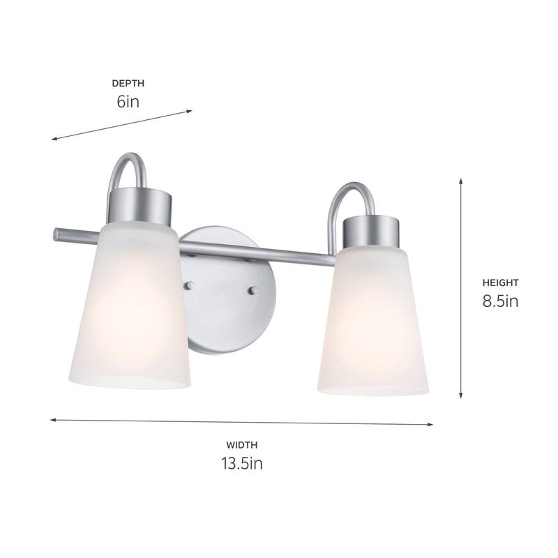 Kichler Lighting Erma 13.5 in. 2-Light Traditional Bathroom Vanity Light