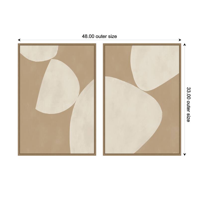 Kate and Laurel Balance 01 & 02 2 Piece Framed Canvas Wall Art Set by Gabrielly Guedes