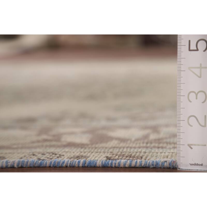 Hand Knotted Oriental 100% Wool Carpet Traditional Floral Beige & Ivories Tabriz Area Rug - 9' 2'' X 6' 9''