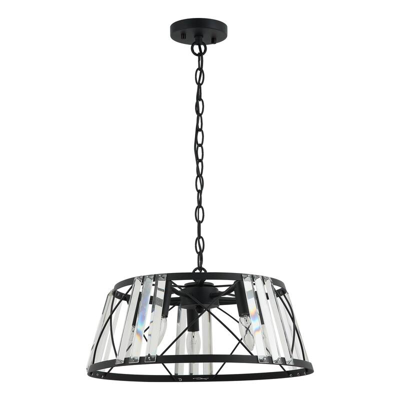 Black Modern Crystal 5-Light Chandelier Pendant Light