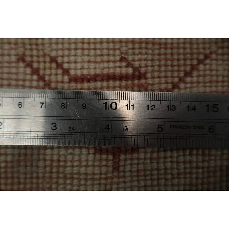 Hand Knotted Oriental 100% Wool Carpet Traditional Geometric Red Ziegler Area Rug - 9' 5'' X 6' 10''