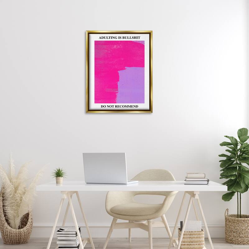 Stupell Adulting Do Not Recommend Framed Floater Canvas Wall Art Design By House of Lulu