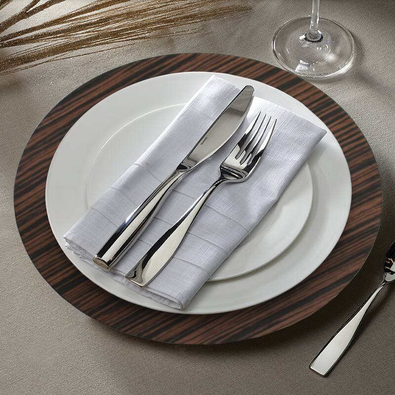 Pine Brown Round Charger Plate 13" Set of 12 - 13" Dia x 0.5" H