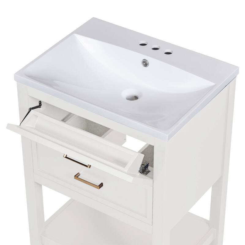 24'' Bathroom Vanity with Top Single Sink with 2 Drawers