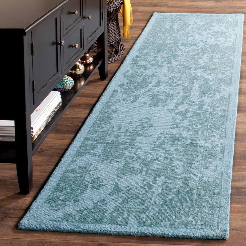 SAFAVIEH Handmade Restoration Vintage Distressed Boho Amani Oriental Wool - 2' 3" x 8' - Blue - Runner