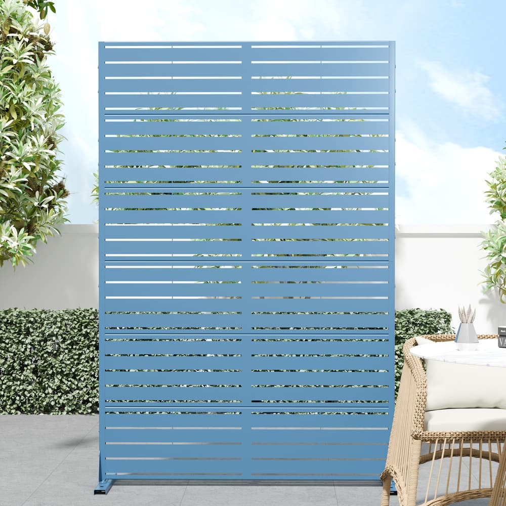 Dovelina 6ft.Outdoor Freestanding Metal Privacy Screen Decorative Garden Fence - 72"x47"