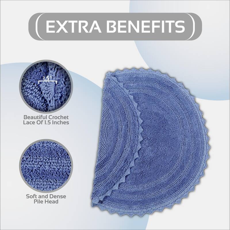 Better Trends Bath Rugs 100% Cotton Soft & Water Absorbent Reversible Tufted Bathroom Rug for Shower, Sink Mats Lilly Crochet