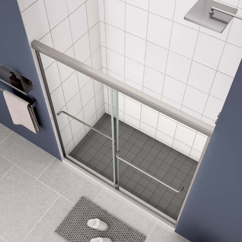 Framed Double Sliding Shower Doors with Stainless Steel Handle