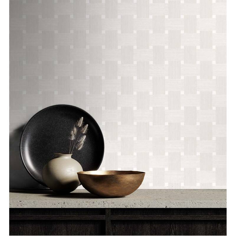 Seabrook Designs Basketweave Embossed Vinyl Unpasted Wallpaper