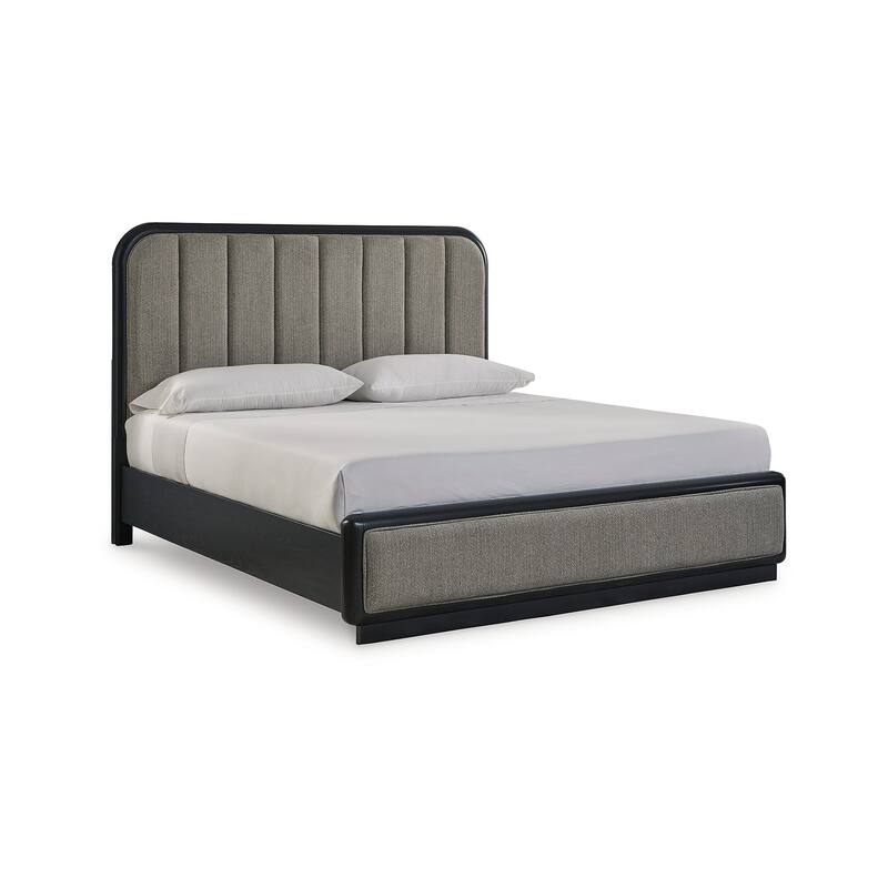 Signature Design by Ashley Rowanbeck Gray/Black Upholstered Panel Bed