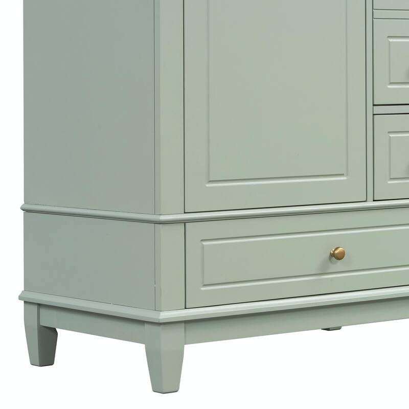 30" Bathroom Vanity with Sink, Soft-Close Door, One Door with Shelf & Three Drawers