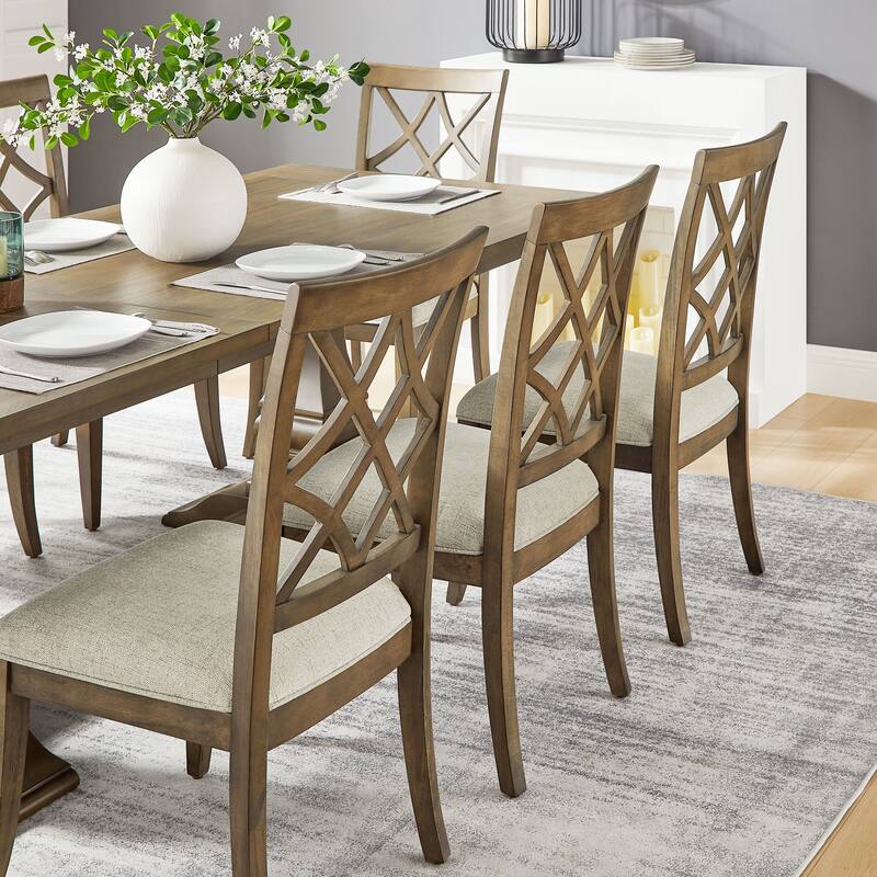 2-Pack Wooden Frame Dining Chairs, Comfortable Polyester Upholstery, Mid-Century Retro Style