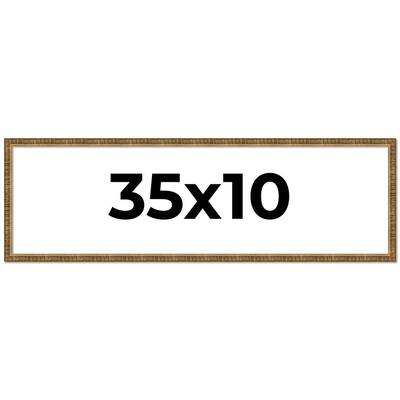 35x10 Frame Gold Solid Wood Picture Frame - Complete Modern Photo