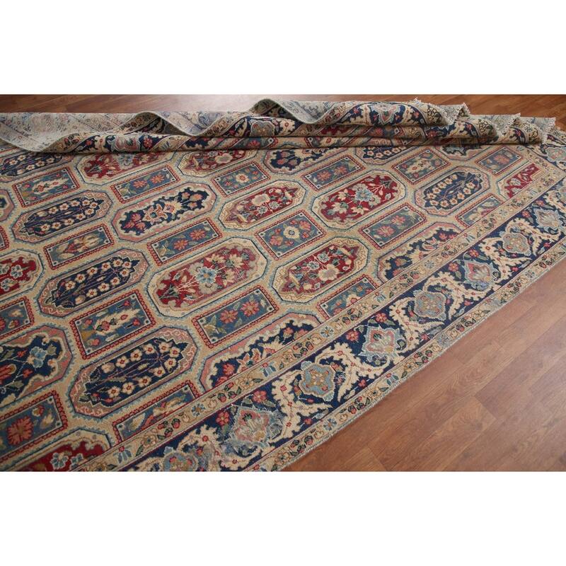 Kerman Persian Antique Area Rug Handmade Wool Carpet - 6'6" x 9'6"
