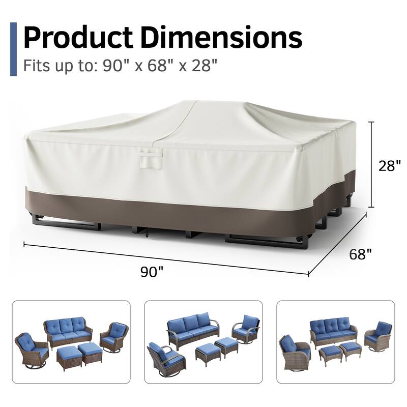 Pocassy Outdoor Sofa Lounge Chair Covers Heavy Duty Waterproof Covers.