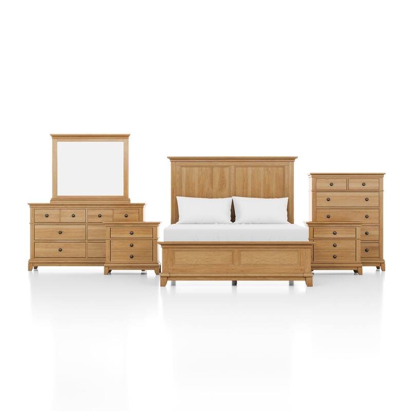 Furniture of America Wellington Farmhouse Natural Oak 6-Piece Wood Kids Bedroom Set