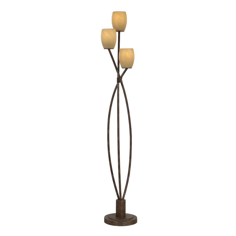 Everren Soan 65.0" Height Floor Lamps, Copper Bronze With Gold - Brown