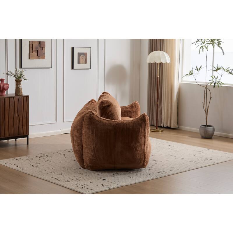 Oversized Bean Bag Sofa Reading Chair, 2-Seater Giant Bean Bag Couch with Pillows, Loveseat Chaise Lounge Sofa Chair