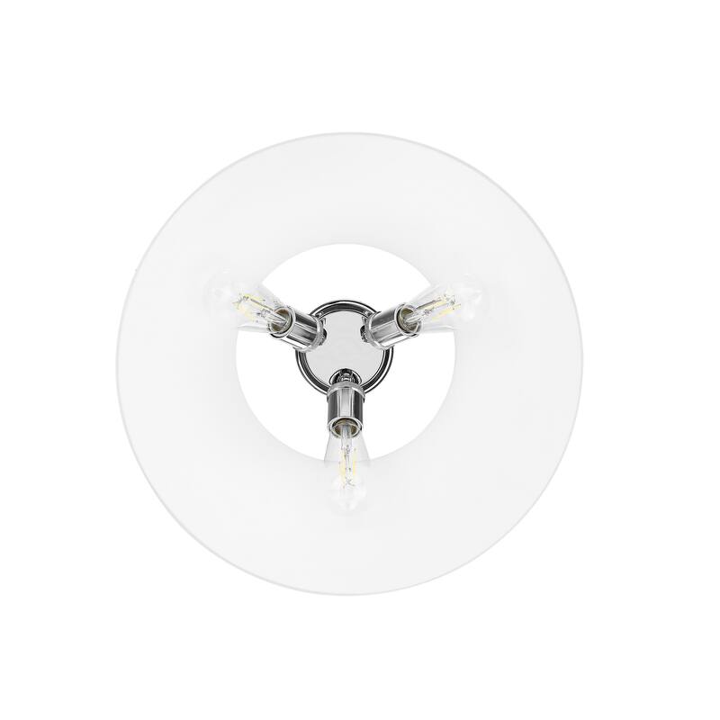 Yep by Golden Lighting Orwell 3-light Flush Mount in Chrome and Opal Glass - Silver