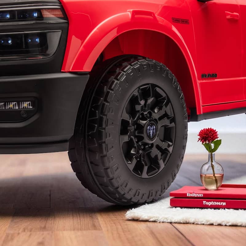 24V Licensed Dodge RAM 2500 2-Seater Kids Ride On Truck with Remote, Dual Motors, 4-Wheel Suspension, Bluetooth & Music