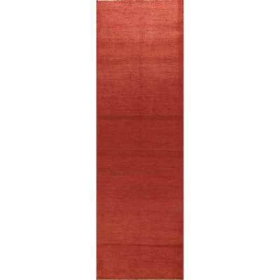 Gabbeh Oriental Runner Rug Hand-Knotted Wool Carpet - 2'9" x 12'10"