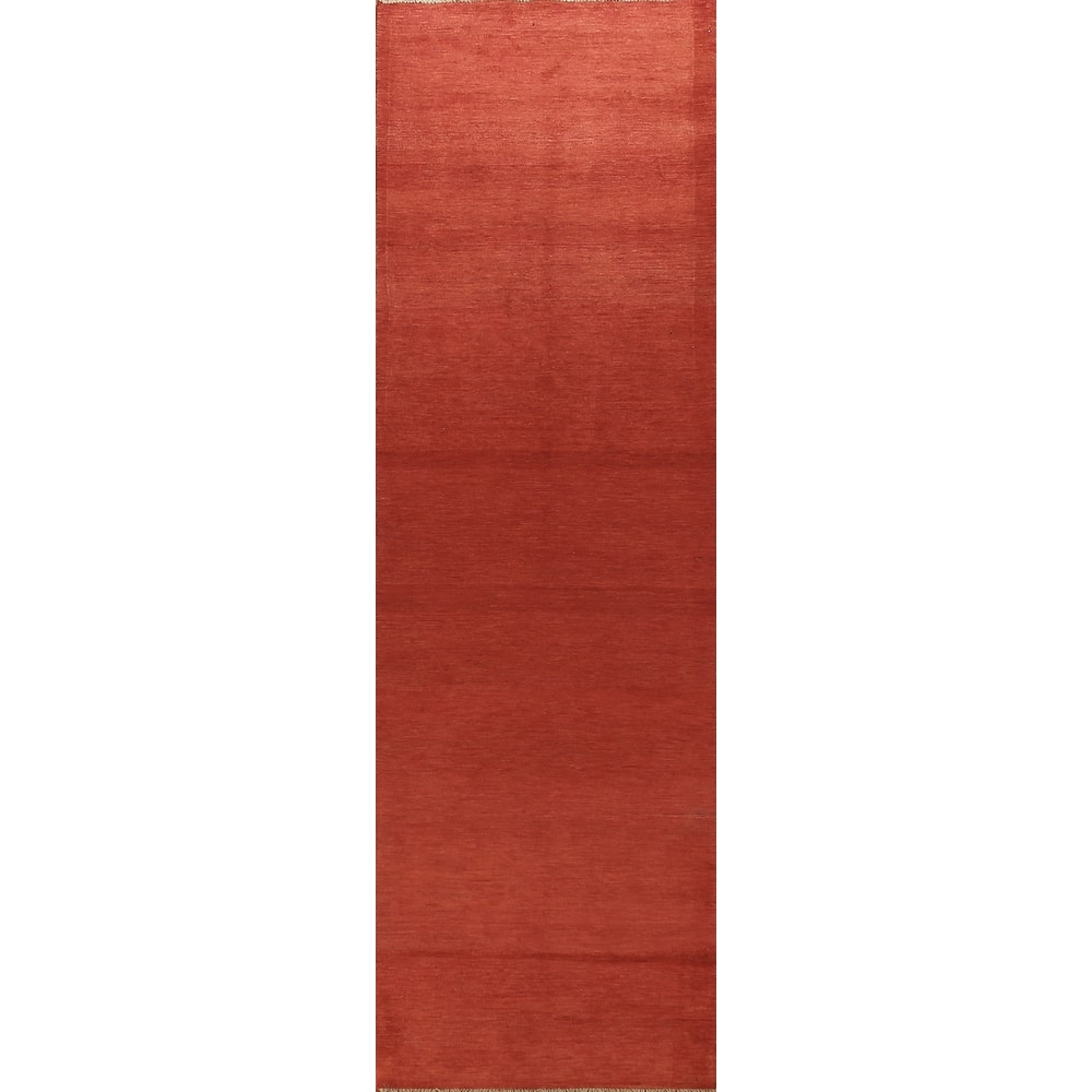 Gabbeh Oriental Runner Rug Hand-Knotted Wool Carpet - 2'9" x 12'10"