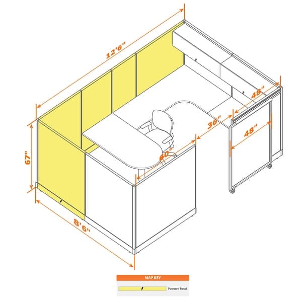 Cubicle with Sliding Door 67H Single - Bed Bath & Beyond - 34508391