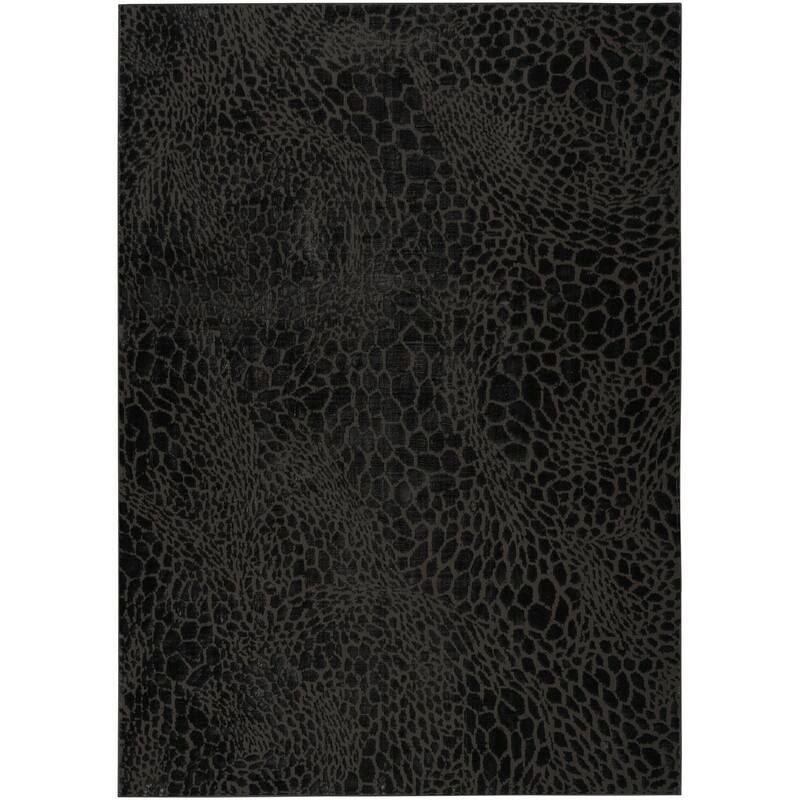 Nourison Desire Indoor only Abstract Geometric Area Rug - Charcoal/Silver - 5' 3" x 7' 3" - Rectangle