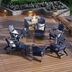 preview thumbnail 38 of 156, Aderson Outdoor Poly Adirondack Chair With Ottoman And Side Table 12-Piece Set
