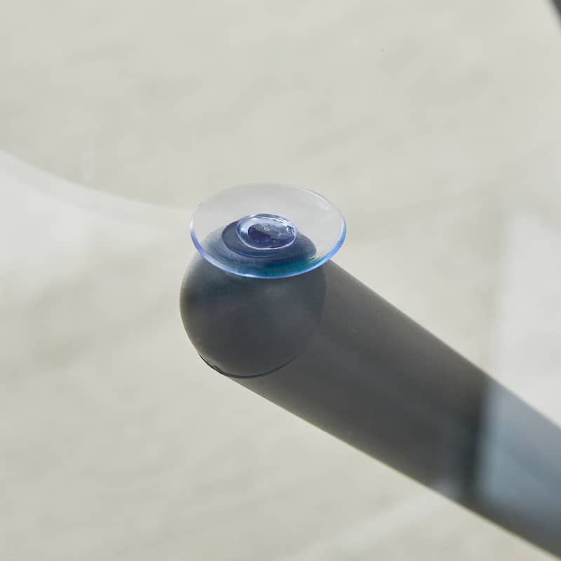 36.6" Circular Transparent Tempered Glass Table with Ring-Shaped Metal Legs - Silver,Transparent