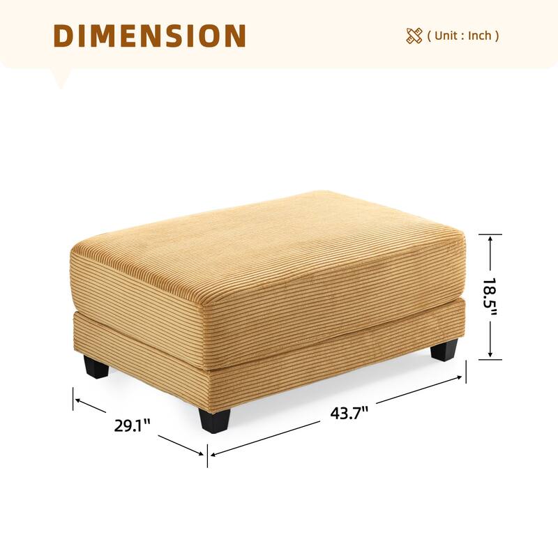 The Contemporary Oversized Corduroy Ottoman