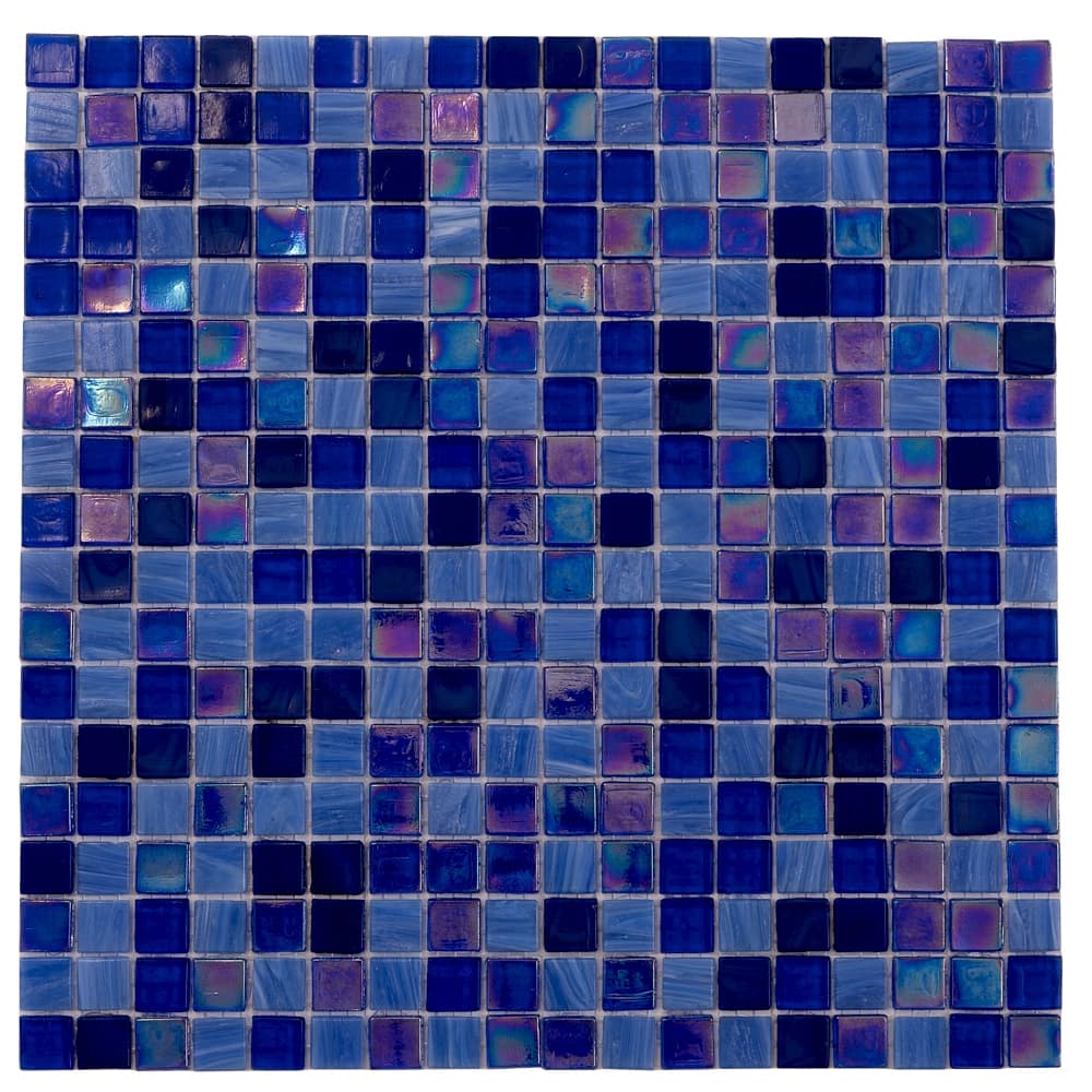 Apollo tile 12" x 12" Mingles Glossy Blue Glass Tile (18.69 sq ft/case) - 20 Pack